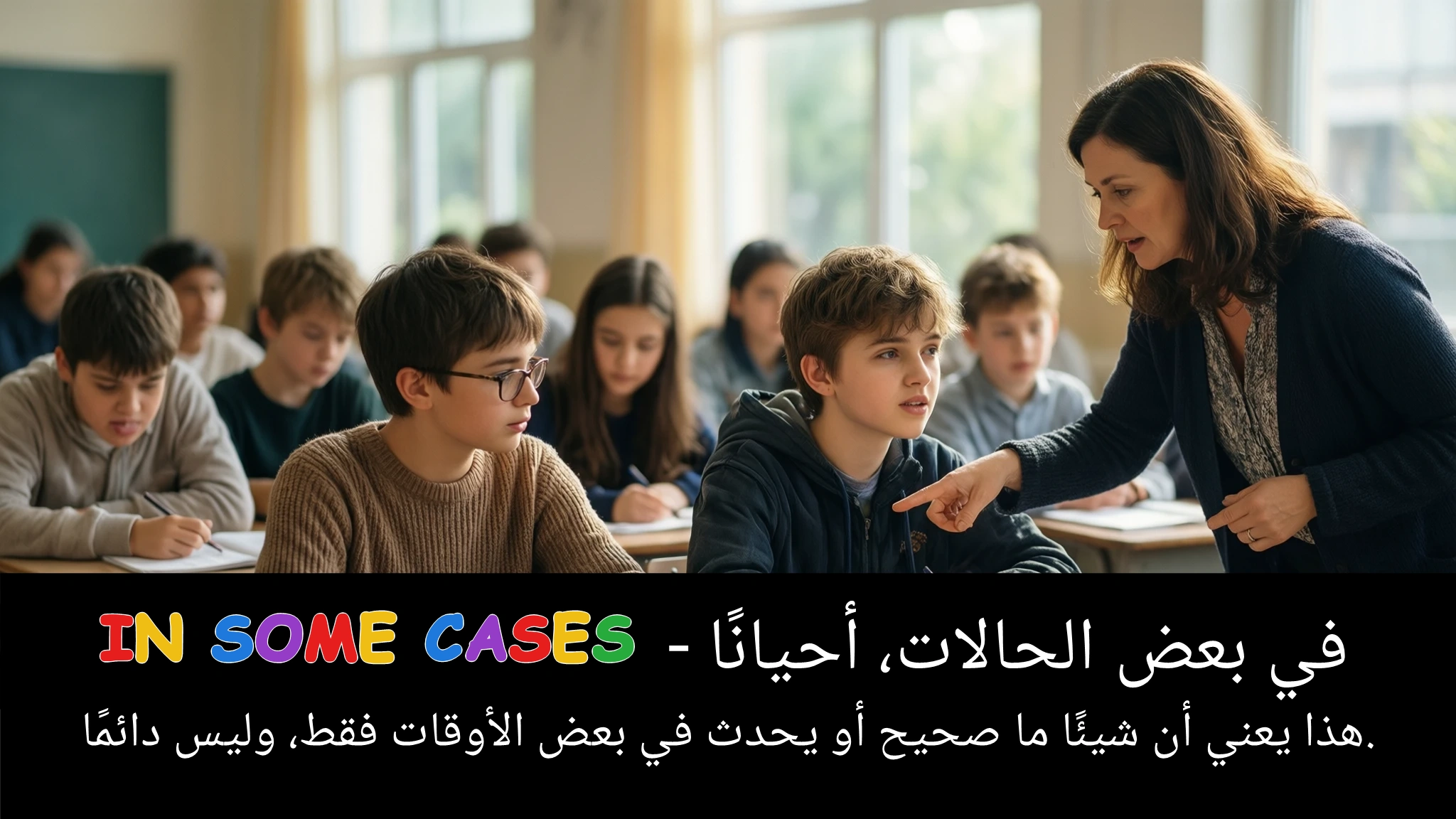 Arabic Illustration for in some cases